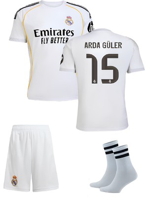Andream Real Madri'd Arda G'uler 2026 Yeni Sezon Futbol Çocuk Forması 3'lüset Çorap  Hediyeli