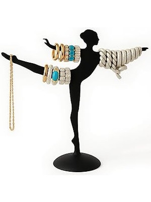 Kanji Balerin Takı Standı Siyah – Minimalist Küpe, Yüzük ve Kolye Düzenleyici | 3D Baskı Çevre Dost