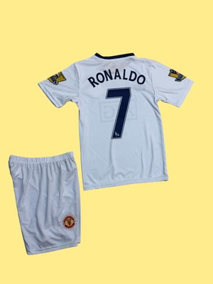 Andream 2008 Sezon Retro Ronaldo Beyaz Futbol Çocuk Forması 2'li Set  Forma+Şhort