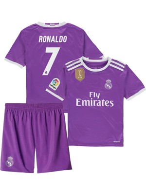 Andream 2016/17 Card'iff Ronaldo 7  Real Madri'd Futbol Çocuk Forması 2'li Set Forma + Şhort