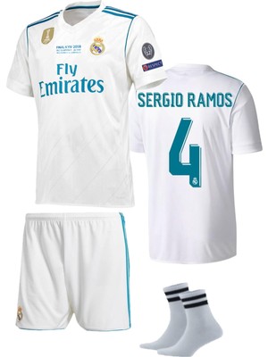 Andream 2017 Kiev Sergio Ramos Real Madri'd Futbol Çocuk Forması 3'lü Set Çorap Hediyeli