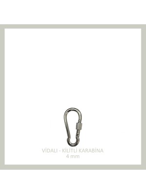 Adilon Galvanizli Vidalı (Kilitli) Karabina, 4 Mm, Askı, Çengel, Kanca, Anahtarlık