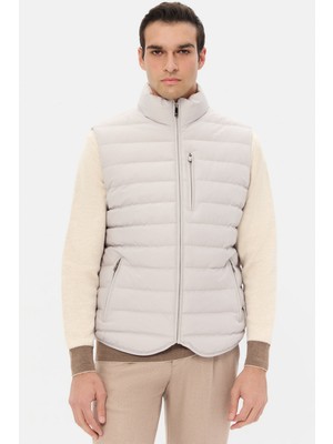 D'S Damat Ds Damat Regular Fit Taş Düz Yelek Mont 5HCY71221204M