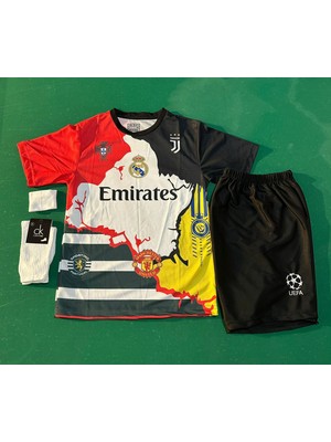 Andream Özel Tasarım Ronaldo Tüm Takımların Ortak Tasarlanmış Futbol Çocuk Forması 4'lü Set