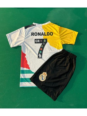 Andream Ronaldo Özel Tasarım Tüm Takımlar Futbol Çocuk Forması 2'li Set Forma + Short