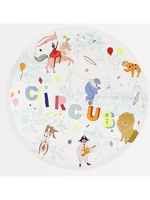 Meri Meri - Circus Dinner Plates - Sirk Tabaklar (L) (X8)