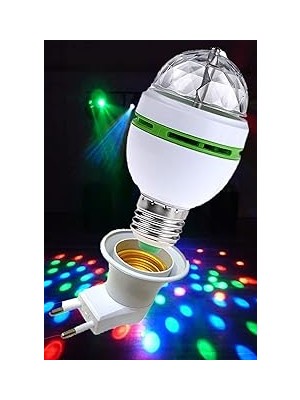 Mobee Renkli Disko Ampulü Lambası E27 Duy LED Ampul Dönen Disco Topu