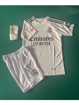 Andream Real Madri'd Bellingham 2025 Sezon Futbol Çocuk Forması 3'lü Set Çorap Hediyeli
