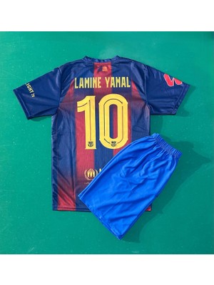 Andream Barcelon'a 2025/26 Yeni Sezon Lamine Yamal 10 Numara Futbol Çocuk Forması 2'li Set Forma + Short