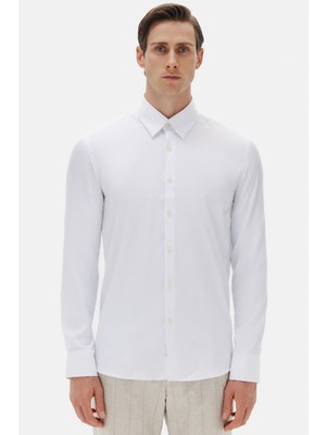 Twn Slim Fit Beyaz Düz Gömlek 5EF026482256M