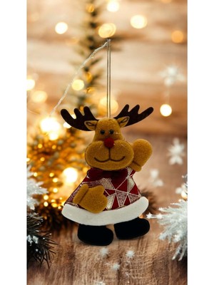 Empressco Sevimli Ren Geyiği Asmalı Süs, Noel Temalı, 15 Cm, Kahverengi