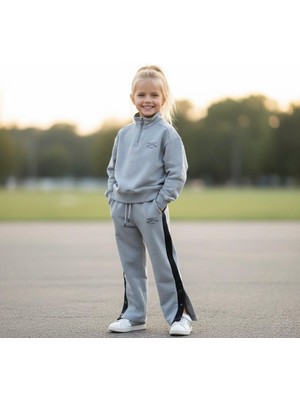 Luna Mia Baby Boston Nakışlı  Yanları Şeritli Yırtmaçlı Paça Detaylı Takım