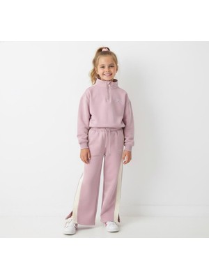 Luna Mia Baby Boston Nakışlı  Yanları Şeritli Yırtmaçlı Paça Detaylı Takım