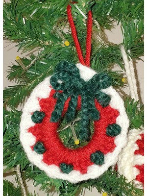 Empressco Sevimli Amigurumi Yılbaşı Çelenk Süsü, Kırmızı, El Yapımı ve Özgün Tasarım