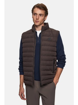 Twn Slim Fit Kahverengi Düz Yelek Mont 5ECY705015033
