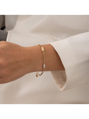 Hakan Mücevherat Taşlı Spor Model 14 Ayar Altın Bileklik