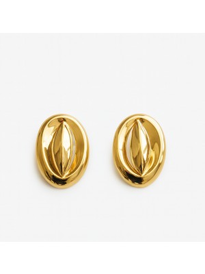 Venüs Design Gold Renkli Çelik Feri Küpe Kadınlar İçin Şık ve Modern Tasarım