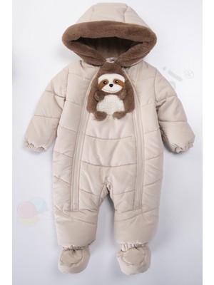 Bebek Vadisi Panda Içi Peluş Patikli Kar Kapüşonlu Kışlık Kız Erkek Bebek Astronot Tulum Kozmonot Mont Çocuk