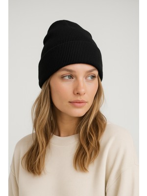 Verahed Yumuşak Dokulu Kalın Unisex Kışlık Bere Renk Triko Şapka