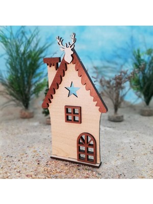 Empressco Çok Renkli Ahşap Ev Süsleri, Yılbaşı Dekoru, 1 Adet