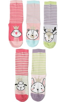 Polaris Anımal 5 Lı Skt-G 5pr Lıla Multı Kız Çocuk Soket Çorap
