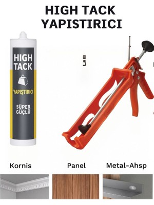 Primeaks High Tack Beyaz Yapıştırıcı + Kalın Plastik Silikon Tabancası Set – Korniş, Çıta, Panel Montajı Için Süper Yapışma