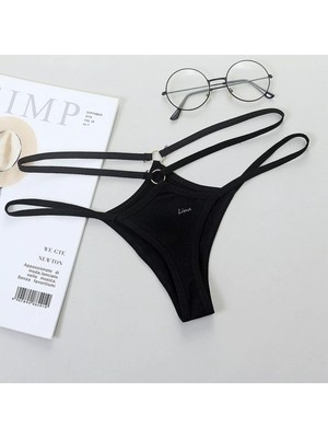 Marsilyan Büyük Beden Siyah Fantezi String Bato Külot