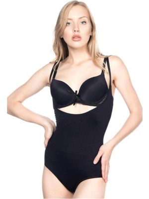 Marsilyan Siyah Mı Emay 2811 Göğsü Açık Slip Boy Lazer Korse
