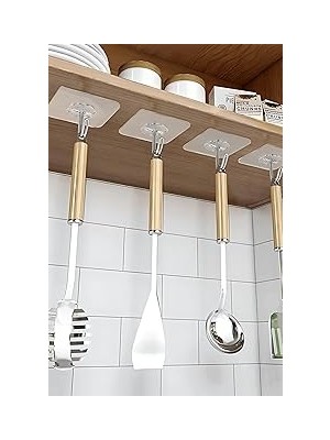 5 Adet Güçlü Şeffaf Duvar Askısı Askılığı Yapışkan Vantuz Kanca Mutfak Banyo Aksesuar