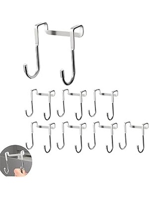 Aputue Kapı Üstü Askıları, 6 Adet Çift S Şekilli Askı, Dolap Kapısı ve Çekmece Askısı, Paslanmaz Çe