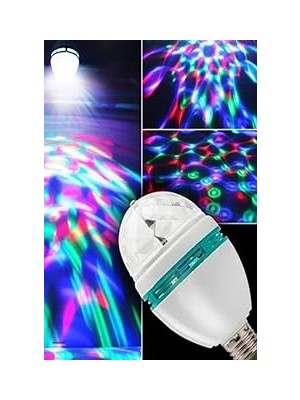 Mobee Bigem BM-553 Renkli Disko Ampulü Lambası E27 Duy LED Ampul Dönen Disco Topu 1410