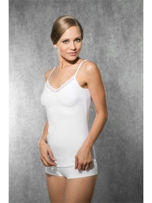 Marsilyan Doreanse  V Yakası Işlemeli Askılı Atlet 9310