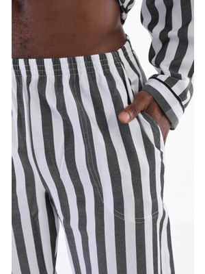 Marsilyan 4007 Uzun Kol Çizgili Gaffur Erkek  Pijama Takım