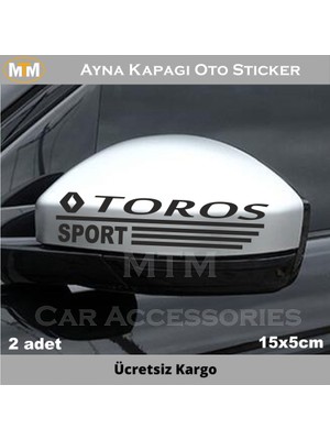 Hellove Renault Toros Ayna Kapağı Oto Sticker (2 Adet)