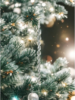 Empressco Beyaz Kristal Buz Dalı Zincir, 30 Cm, Şık Yılbaşı Dekorasyonu