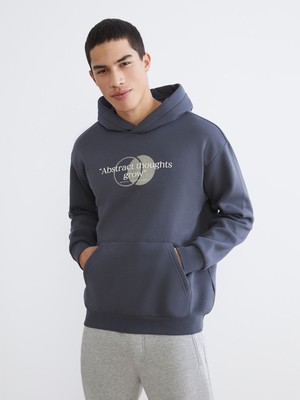 Lc Waikiki Yeni Sezon Baskılı Erkek Kalın Hoodie