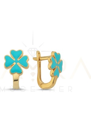 Kayra Mücevher Yonca Altın Çocuk Küpesi ÇK39