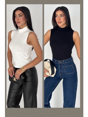 Noa Noa 2\'li Paket Kadın Kolsuz Boğazlı Basic Body – Sleek Core