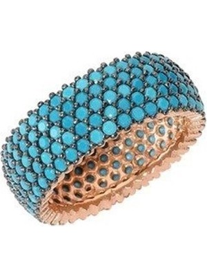 Söğütlü Silver Nano Turkuaz Taşlı Tamtur Yüzük YUZUK8146