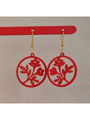 Kanem3D Halka Içi Çiçek Küpeler