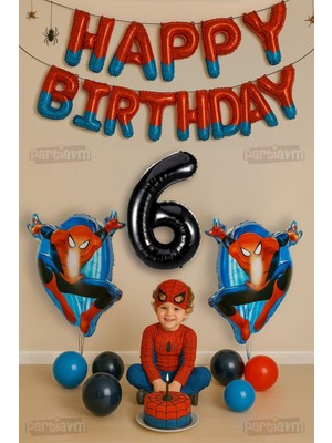 Parti Avm Örümcek Adam Konsept 3 Yaş Erkek Çocuk Doğum Günü Balon Set Örümcekadam Parti Balonları Spider Tema