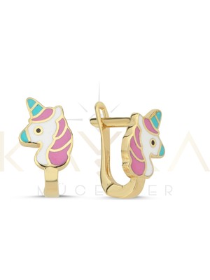 Kayra Mücevher Unicorn Altın Çocuk Küpesi ÇK90