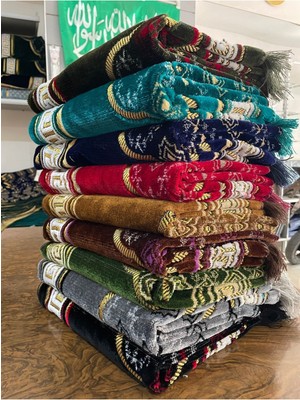 Baw Company 10 Adet Kadife Şipinger Seccade Hac ve Umre Hediyesi Seccade Karışık Renklerde