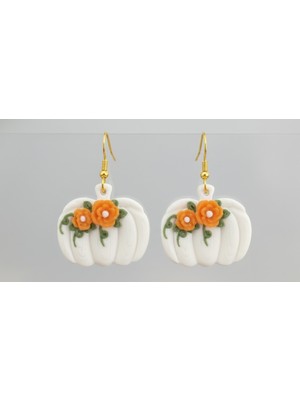 Kanem3D Çiçekli Kabak Küpeler