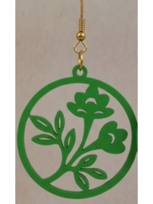 Kanem3D Halka Içi Çiçek Küpeler