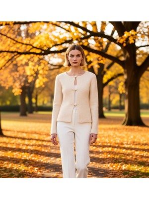 Benerly Kadın Buklet Dokulu Önü Düğmeli Triko Hırka Şık Günlük Kombinlerin Vazgeçilmez Tamamlayıcısı