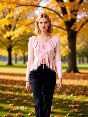 Benerly Kadın Özel Iplik Fırfır Detaylı V Yaka Bağlamalı Crop Kesim Uzun Kollu Ince Triko Hırka Şık ve Rahat