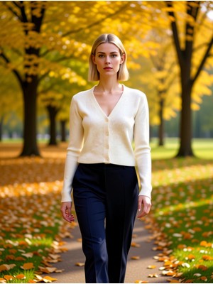 Benerly Kadın Crop Düğme Detaylı Yumuşak Dokulu V Yaka Yünlü Triko Hırka Rahat