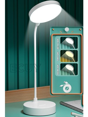 Empressco Şarjlı Masa Lambası, 3 Renkli, Ayarlanabilir Işık, Okuma ve Çalışma Için Ideal