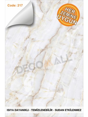 Decomall Suya Dayanıklı Mutfak Banyo Zemin Fayans Yapışkanlı Folyo Kaplama Laminasyonlu Code 217